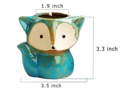 Fox Candle, Mini Ceramic Fox Home Decor | Natural Soy Wax Candle | Reusable Succulent Plant Pot, Gift Idea - image2